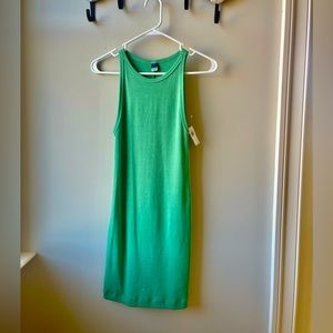 Summer green mini/midi racer back body con dress